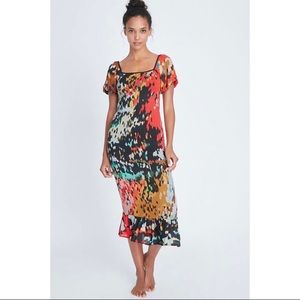 Anthropologie Galina NWT Smocked Midi Dress M NWT